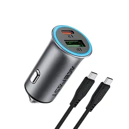 Автомобільний зарядний пристрій ACEFAST B16 95W (USB-A+USB-C) dual port metal car charger set (P5) металево-сірий