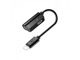 Перехідник SkyDolphin AU01 Lightning - 2хLightning Black (ADPT-00026)