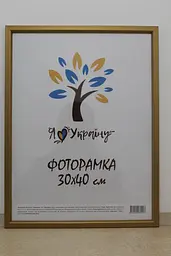 Фоторамка 30х40, золота із золотою вставкою, 1511-0491-11, СКЛО + КАРТОН                                                                                      