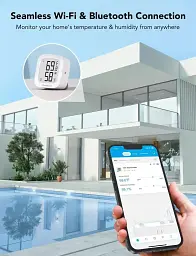 Термометр-гігрометр з дисплеєм GoveeLife H5103 WiFi Bluetooth, точний датчик температури та вологості, додаток Govee Home - мініатюра 4