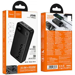 Портативний ЗП Power Bank Hoco J154A Victorious 22.5W+PD20W 20000 mAh Black - мініатюра 3