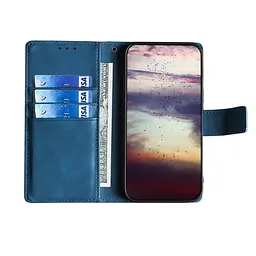 Чохол-книжка Skin Feel Crocodile Texture для iPhone 14 - синій - мініатюра 4