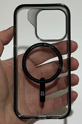 Оригінальний протиударний чохол Gear4 Crystal Palace MagSafe для iPhone 15 Pro (6.1") Прозорий Black - мініатюра 4