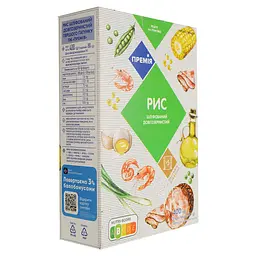 Крупа Премія Рис шліфований, довгозернистий, перший сорт, 400 г (5 пакетів по 80 г) (878564) - мініатюра 2