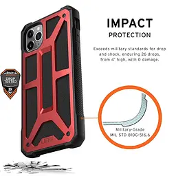 Чохол протиударний UAG Monarch для iPhone 11 Pro (5.8") Crimson - мініатюра 4