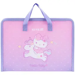 Папка - портфель Kite на блискавці A4 Hello Kitty, 1 відділення (HK25-202-1)