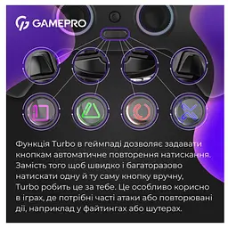Геймпад Bluetooth джойстик GamePro GPS-13B Bluetooth 5.3/USB (PC/iOS/Android/PS3/PS4) DualShock RGB Black - мініатюра 11