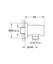 Підключення для душового шлангу Grohe Rainshower 27057GN0, Золотий - мініатюра 2
