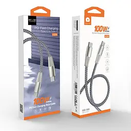 Кабель WUW-X201 Type-C to Type-C 100W 1 м Сірий - мініатюра 2