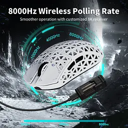 Ігрова бездротова мишка Mambasnake M5 Ultra / PAW3950 Max / 42000 DPI / White - мініатюра 3