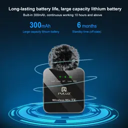 Мікрофон Puluz для iPhone/iPad 8-контактний приймач Black (PU645B) - мініатюра 4
