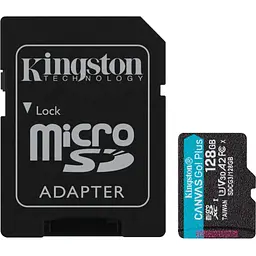 Карта пам'яті Kingston 128GB microSDXC сlass 10 UHS-I U3 V30 A2 Canvas Go Plus G4 (SDCG4/128GB)