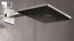 Верхній душ Hansgrohe Rainmaker Select 466х300 3jet хром/білий з кронштейном до стіни 24007400, Хром - мініатюра 3