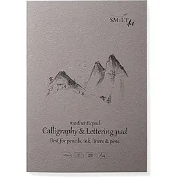 Блокнот-склейка для каліграфії та леттерінгу SM-LT Art  Authentic А4 100 г/м2 50 аркушів білий папір  