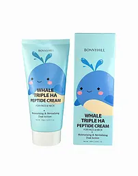 Крем BONNYHILL для обличчя та шиї Whale Triple HA Peptide з гіалуроновою кислотою і пептидами 170 мл