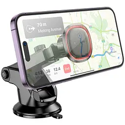 Автотримач Borofone BH125 Roman magnetic (center console) Black/Red - мініатюра 6