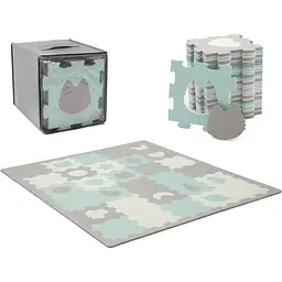Килимок-пазл Kinderkraft Luno Shapes Mint 30 елементів (KPLUSH00MIN0000) - мініатюра 3