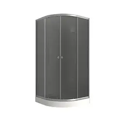 Душова кабіна з низьким піддоном Mixxus Plain SCT02-90x90x195-GR Satin сіре тоноване скло 4мм MI6898, Універсальна, тонований, хром матовий