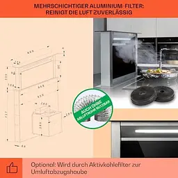 Витяжка Klarstein Royal Flush Eco Downdraft 90 см 576 м³/год A+ (10034301) - мініатюра 3