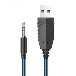 Ігрові накладні навушники Hoco W102 Cool, USB, 3.5mm, 2m, Синій - мініатюра 5
