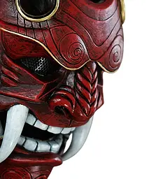 Маска Японська хання Демон Праджня Червона Japanese Hanya Demon Prajna red CH M JH DP 03 - мініатюра 4