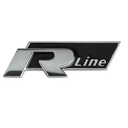 Емблема напис RLine срібло+Чорна 76.8х24.3мм метал (на скотчі)