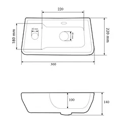 Умивальник VBI Cupi L підвісний 36x22 см white VBI-015627 - мініатюра 5