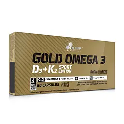 Жирні кислоти Gold Omega 3 D3+K2 Sport Edition, 60 капсул Olimp fit0012995 - мініатюра 1