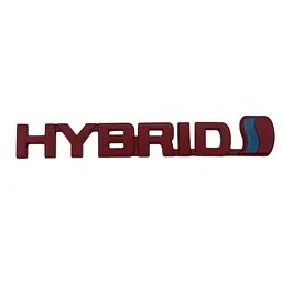 Емблема напис Hybrid Червона 150х24мм метал (на скотчі)