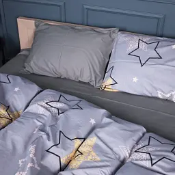 Простирадло MirSon Сатин 22-1373 Gray Starry Sky 200x220 см (2200010474909) - мініатюра 3