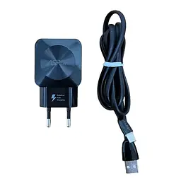 Блок живлення зарядний пристрій F13c 2 виходи USB + кабель microUSB - мініатюра 2