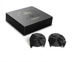 Пестиси Bijoux Indiscrets Burlesque pasties Glitter and Bow (чорний) - мініатюра 2
