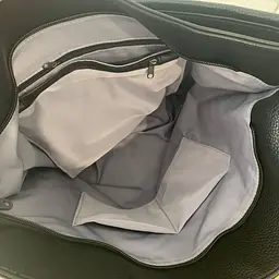 Сумка жіноча велика шопер через плече чорна під рептилію - мініатюра 10