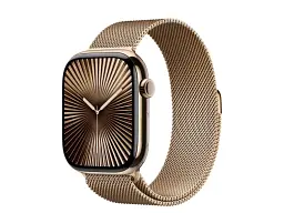 Смарт-годинник Apple Watch Series 10 GPS + Cellular 46mm Gold Titanium Case w. Gold Milanese Loop - S/M (MC7T4)