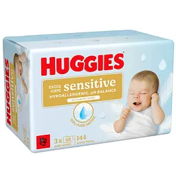 Набір вологі серветки Huggies Extra Care Sensitive 288 шт. (2 уп. x 144 шт.) - мініатюра 2