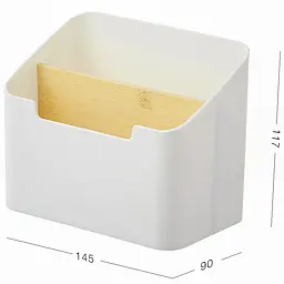 Органайзер для дрібниць МВМ My Home Scandinavia 14.5х9х11.7 см білий (FH-46 WHITE/WOOD) - мініатюра 2