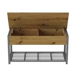 Банкетка з ящиком Ferrum-decor Дрейк 2 550x1200x400 метал Сірий ДСП Дуб Артізан 16 мм (FRD-103085)