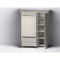 Шафа з дзеркалом для одягу Гербор Вайт 3D(2S) Ясен сніжний + Сосна срібна (GRB-1413) - мініатюра 2