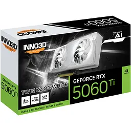 GeForce RTX5060 Ti Inno3D TWIN X2 OC WHITE, 8GB GDDR7, 128bit, PCI Express 5.0 - мініатюра 2