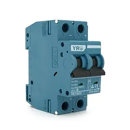 Автоматичний вимикач постійного струму YRO YRL7-63DC 2P 63A DC550V 6kA, DIN, 104*35*44.8mm