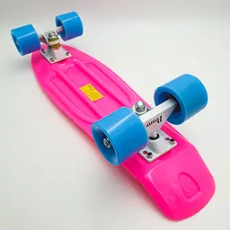 Пенні борд скейт 55х15см до 80кг ABEC 7 матові колеса скейтборд Penny Board Pastel Series малиновий - мініатюра 10