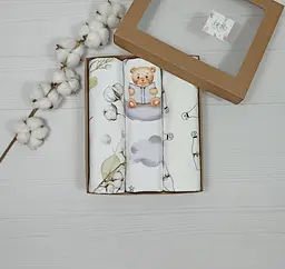 Пелюшки дитячі a.l.babybox Ведмедик 50х80 см 3 шт. Різнокольоровий (NA 18170006)