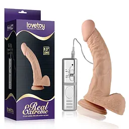 Вібратор Lovetoy Real Extreme Dildo Vibrating Flesh Реалістичний на присосці, 21х4.5 см - мініатюра 4