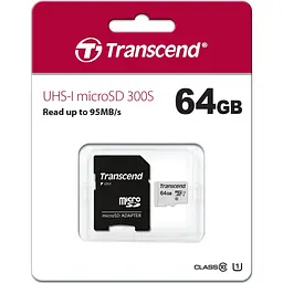 Карта пам'яті Transcend MicroSDXC 64GB 300S class 10 UHS-I + Adapter SD (TS64GUSD300S-A) - мініатюра 3