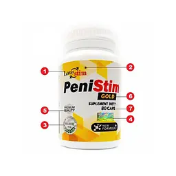 Капсули для збільшення ерекції Lovestim PeniStim Gold (ціна за упаковку, 80 капсул) - мініатюра 2
