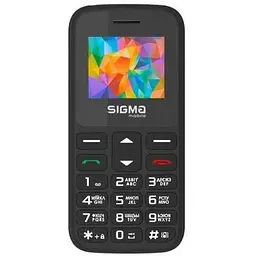 Мобільний телефон Sigma mobile Comfort 50 HIT2020 чорний "бабусефон", 2 Mini-SIM + Micro-SIM, дисплей 1.77" кольоровий (128x160)