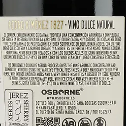 Херес Osborne Pedro Ximenez 1827, 17%, 0,75 л (593440) - мініатюра 3