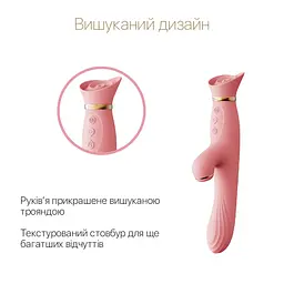 Вібратор з підігрівом та вакуумною стимуляцією клітора Zalo - ROSE Vibrator Strawberry Pink - мініатюра 3
