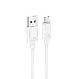 Кабель HOCO X122 Benefit silicone charging data cable Micro білий