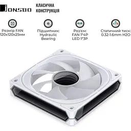 Кулер до корпусу JONSBO (FR-505W ARGB White) - мініатюра 7